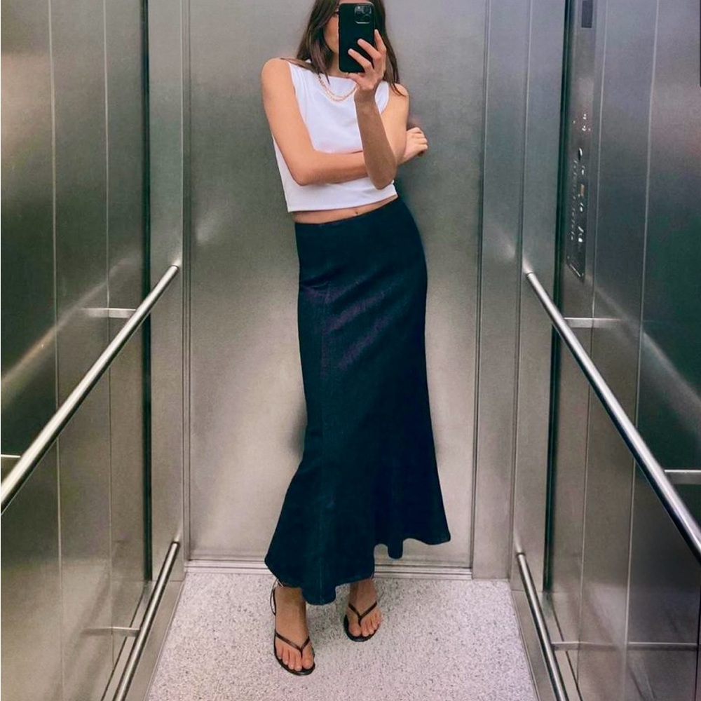 Zara Dark Denim Mermaid Skirt